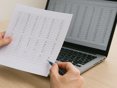human reviewing the data for accuracy.