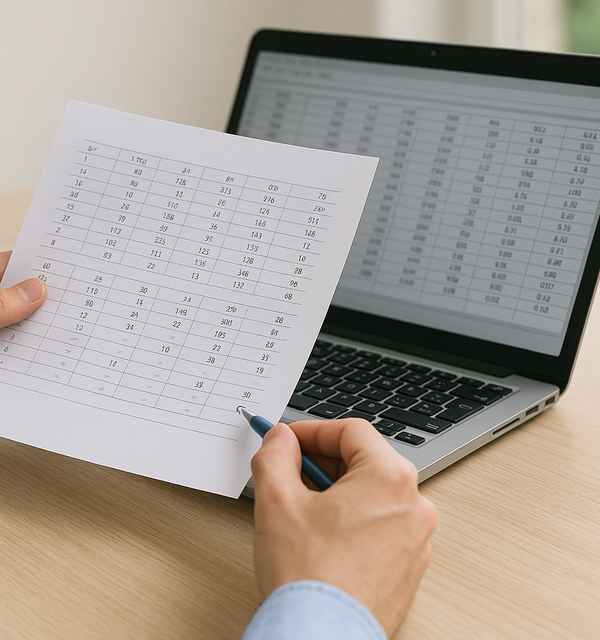 human reviewing the data for accuracy.